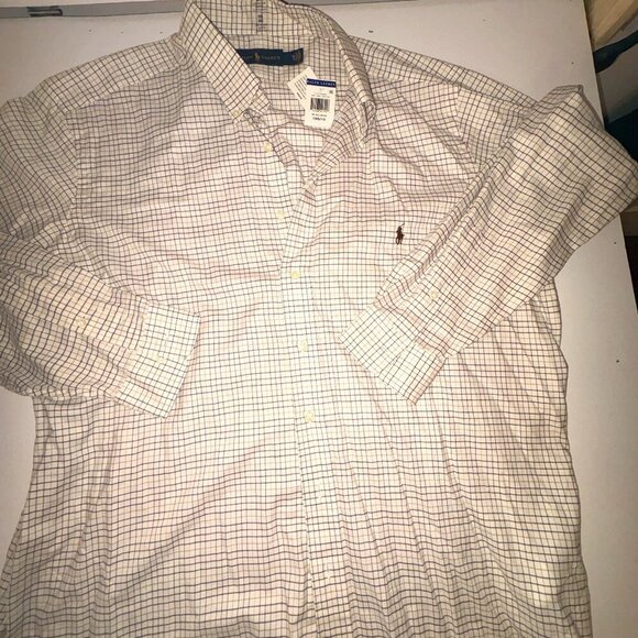 NEW NWT Polo Ralph Lauren Long Sleeve Classic Button Down Shirt 1XB Beige Brown - Picture 7 of 9